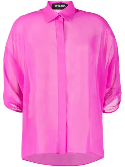 Styland Draped Sleeve Shirt In Pink