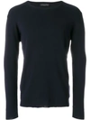 Roberto Collina Raw Finish Knit Top In Blue