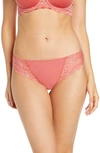 Simone Perele 'caresse' Lace Tanga Briefs In Rose Quartz