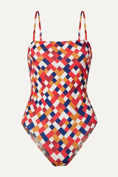 Eres Mosaic Actrice Printed Swimsuit In Brick