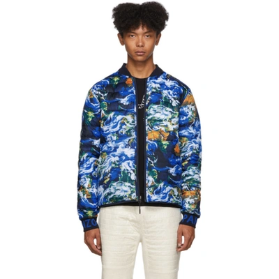 Kenzo World Reversible Down Jacket In 76 Navy