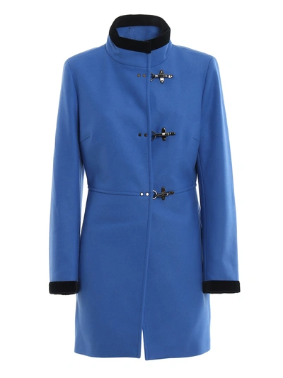 Fay Virginia Three-hook Coat In Light Blue