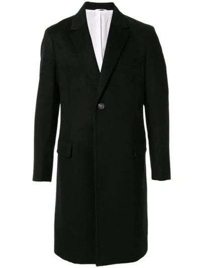Ck Calvin Klein Cashmere Single-breasted Coat In Black
