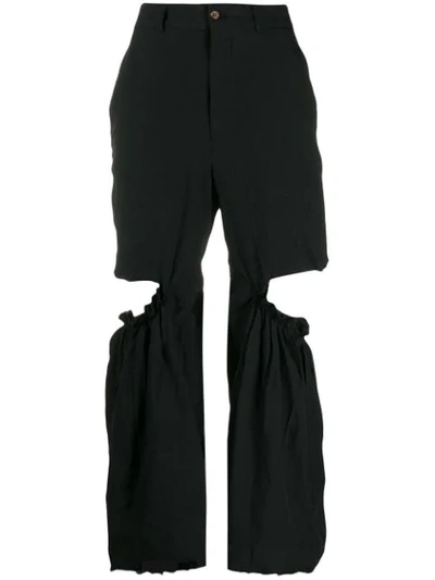 Comme Des Garçons Cut-out Detail Trousers In Black