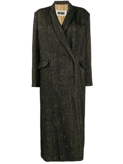 Uma Wang Tie-waist Coat In Black