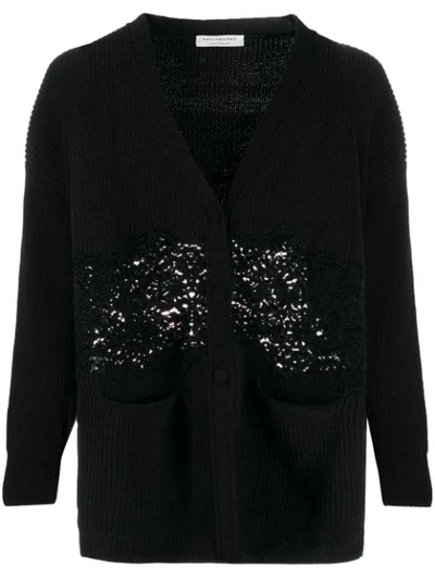 Philosophy Di Lorenzo Serafini Lace Panel Cardigan In Black