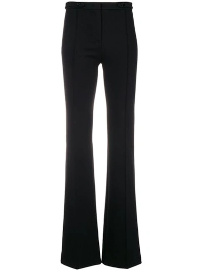 Pinko High Waisted Flared Trousers In Black