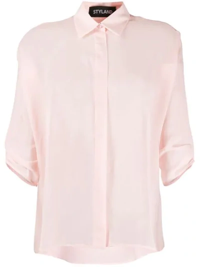 Styland Rolled Sleeve Shirt In Pink
