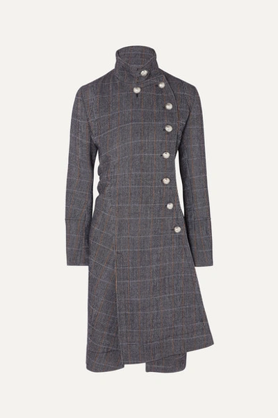 Chloé Asymmetric Double-breasted Wool-blend Coat In Grey