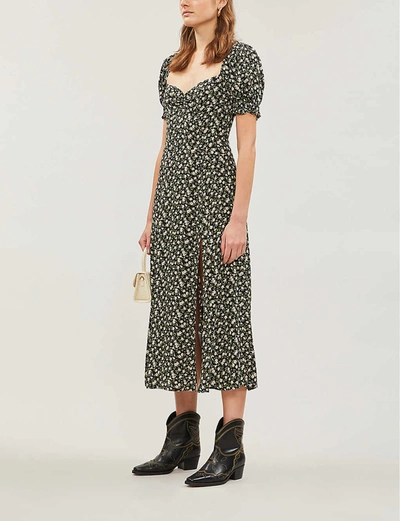 Reformation Lacey Abstract-print Crepe Midi Dress In Cherie
