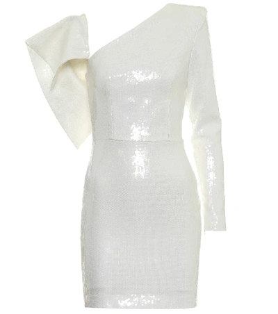 Alex Perry Jett One-shoulder Sequined Minidress In White