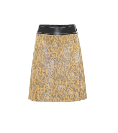 Stand Studio Elene Snake-effect Leather Miniskirt In Beige