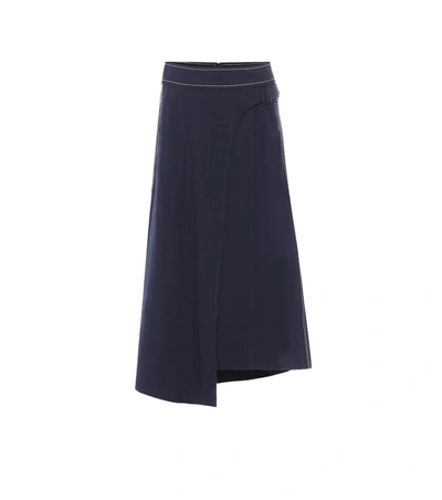 Colovos X Woolmark Wool-blend Skirt In Blue