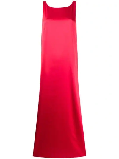 Styland Sleeveless Flared Maxi Dress In Red