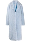 Stand Studio Maria Faux Teddy Long Coat In Light Blue