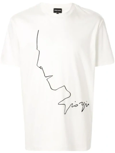 Giorgio Armani Signature Logo T-shirt In White