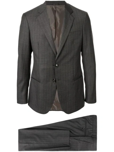 Giorgio Armani Two Piece Pinstripe Suit In Grey
