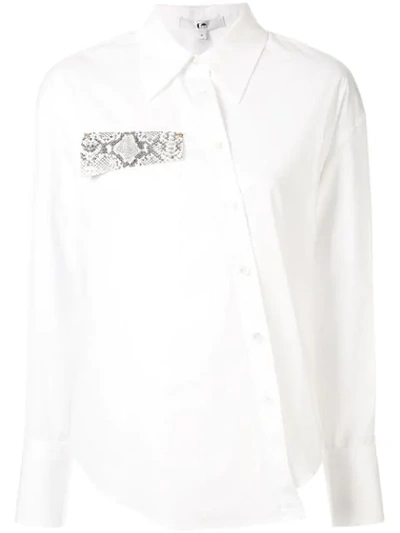 Comme Moi Off-centre Button Shirt In White
