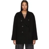 Acne Studios Black Wool Double-breasted Coat In Double-breasted Wool Coat