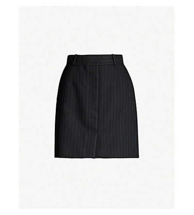 Sandro Dana Striped Woven Mini Skirt In Black