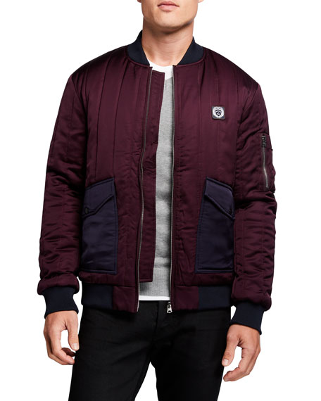 Scotch & Soda Men's Quilted Satin Bomber Jacket In Combo A | ModeSens