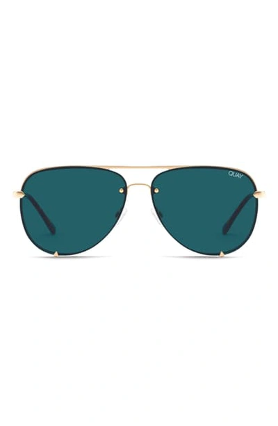 Quay Women's High Key Mini Rimless Aviator Sunglasses, 53mm In