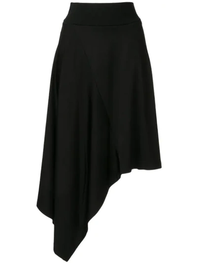 Ck Calvin Klein Paneled Asymmetric Skirt In Black