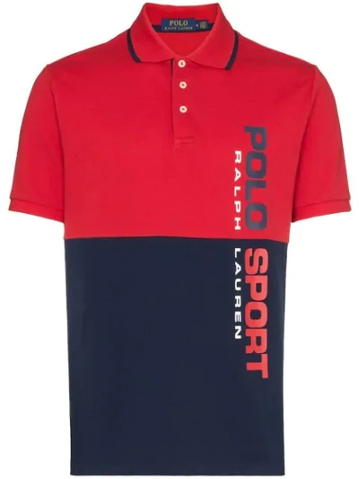 Polo Ralph Lauren Two Tone Logo Polo Shirt In Red