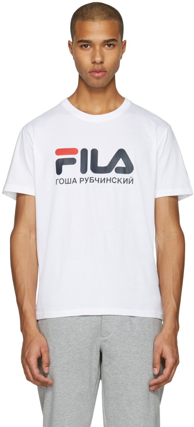 Gosha Rubchinskiy White Fila Edition T-shirt | ModeSens