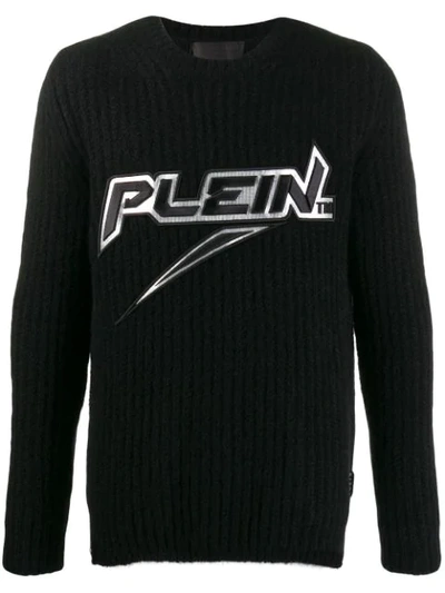 Philipp Plein Logo Knitted Jumper In Black