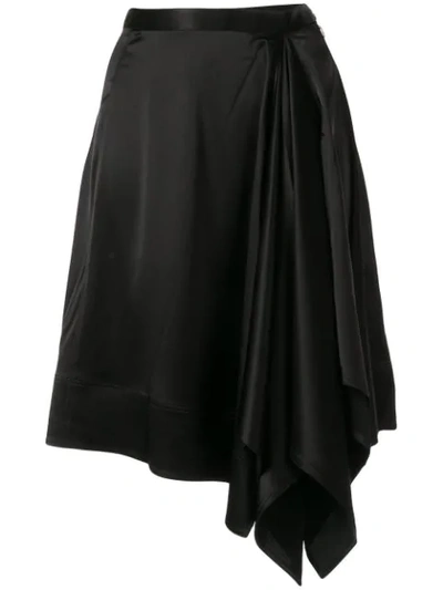 Ck Calvin Klein Symmetric Crepe Skirt In Black