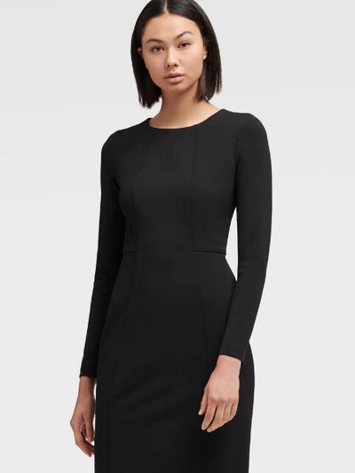 Donna Karan Dkny Women's Long Sleeve Seamed Sheath Dress - In Black