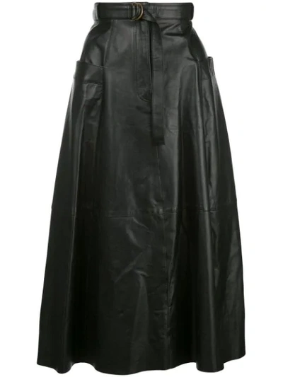 Nili Lotan A-line Midi Skirt In Black