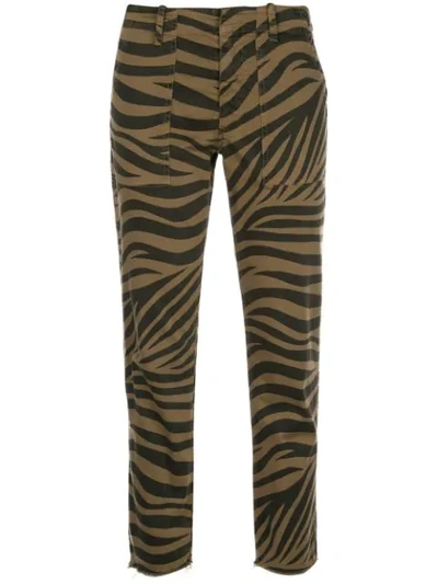 Nili Lotan Slim-fit Animal Print Trousers In Brown