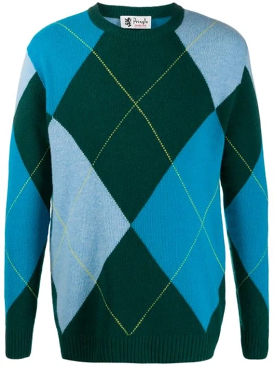 Pringle Of Scotland Reissued Argyle Knitted Jumper In Green