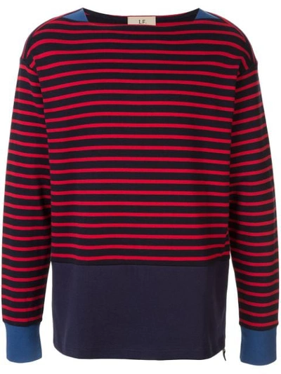 Loveless Striped Boatneck Sweatshirt In Blue