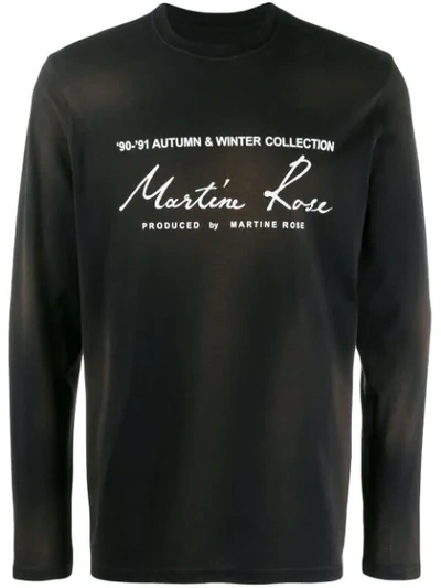 Martine Rose Logo Print Jersey Top In Black