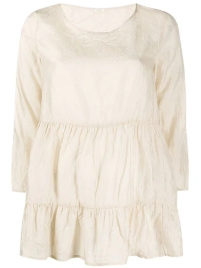 Apuntob Silk Tiered Top In Neutrals