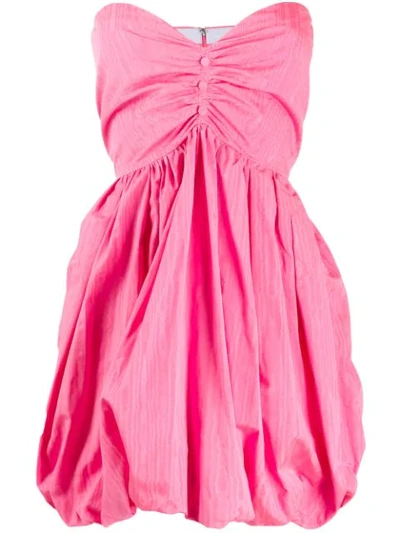 Msgm Acetate & Cotton Moiré Mini Dress In Pink
