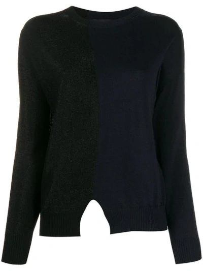 Giorgio Armani Maglia Split Hem Jumper In Blue