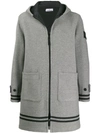 Stone Island Zip-up Logo Coat In Grey