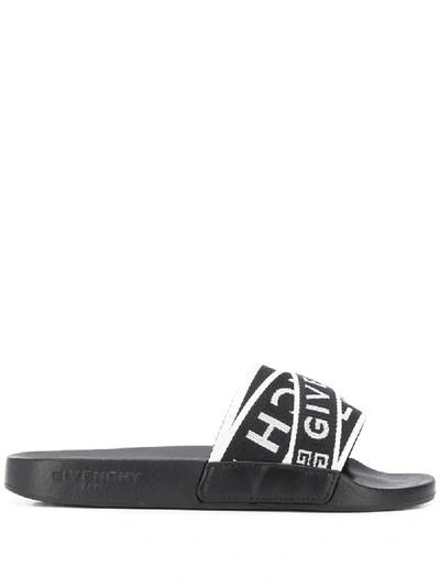 Givenchy Logo Detail Rubber Slides In Black