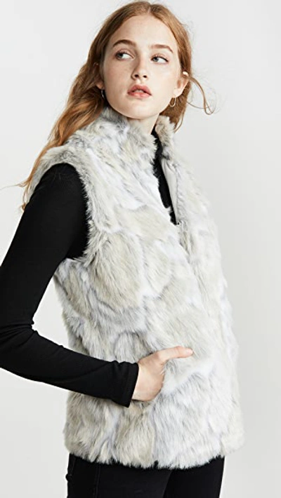 Bb Dakota In A Furry Faux Fur Vest In Ivory
