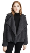 Bb Dakota Soft Skills Faux Fur Jacket In Dark Charcoal
