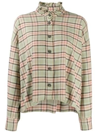 Isabel Marant Étoile Checked Long Sleeve Shirt In Green
