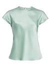 Helmut Lang Women's Double Satin Cap-sleeve Top In Blue-lt