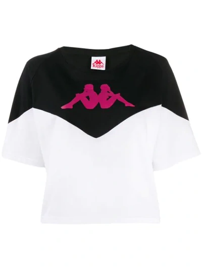 Kappa Cropped Logo Print T-shirt In Black