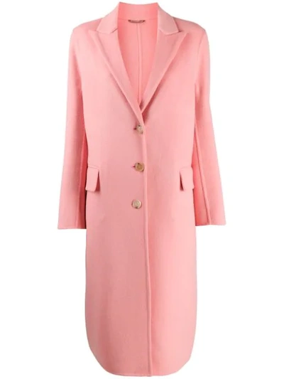 Ermanno Scervino Single-breasted Peaked Lapels Coat In Pink