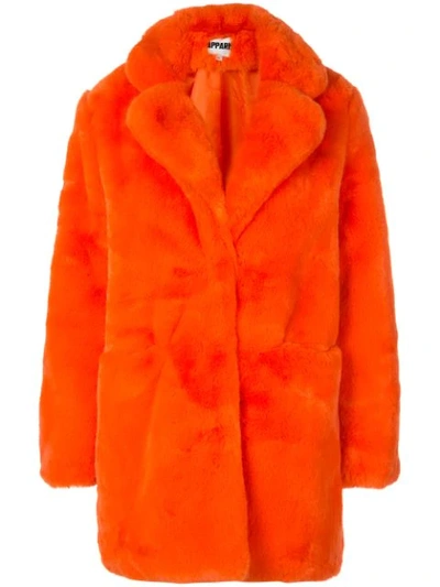 Apparis Sophie Mid-length Coat In Orange