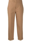 Twinset Cropped Tailored Trousers In Braun